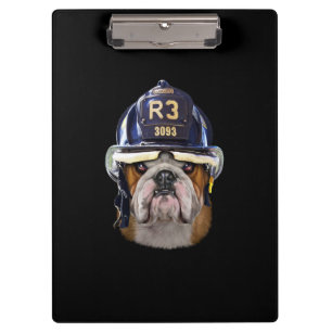 Porte-bloc Chien de taureau anglais grognon portant un casque