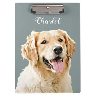 Porte-bloc Chien d'or retriever personnalisé Chien dessiné pe
