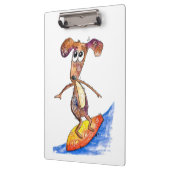 Porte-bloc Chien mignon Whimsical sur Surboard (Gauche)