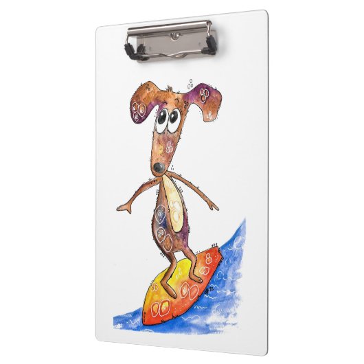 Porte-bloc Chien mignon Whimsical sur Surboard (Gauche)