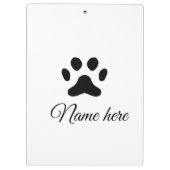 Porte-bloc Chien patte noir animal ajouter nom texte animal p (Dos)