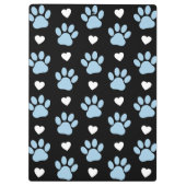 Porte-bloc Chien Paws, Blue Paws, White Hearts, Votre Nom (Dos)