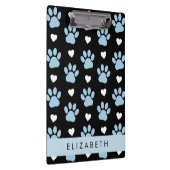 Porte-bloc Chien Paws, Blue Paws, White Hearts, Votre Nom (Swatch)