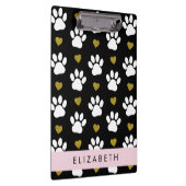 Porte-bloc Chien Paws, White Paws, Gold Hearts, Votre Nom (Swatch)
