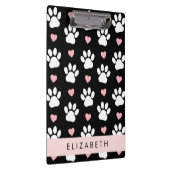 Porte-bloc Chien Paws, White Paws, Rose Hearts, Votre Nom (Swatch)