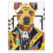 Porte-bloc Chien portant un costume : Art numérique (Dos)