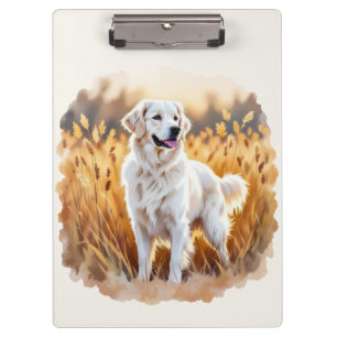Porte-bloc Chien Retriever Golden Blanc