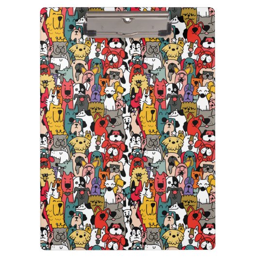 Porte-bloc Chiens Colorés Drôles (Devant)