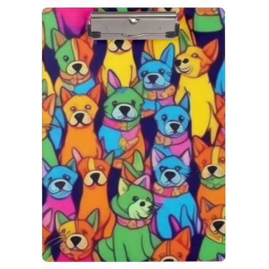 Porte-bloc Chiens jolies et colorés Chiens heureux (Devant)