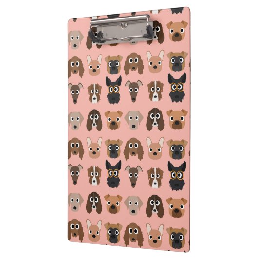 Porte-bloc Chiens mignons sur le rose (Gauche)