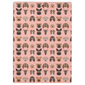 Porte-bloc Chiens mignons sur le rose (Dos)