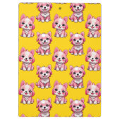 Porte-bloc Chiens roses mignons - Jaune  (Dos)