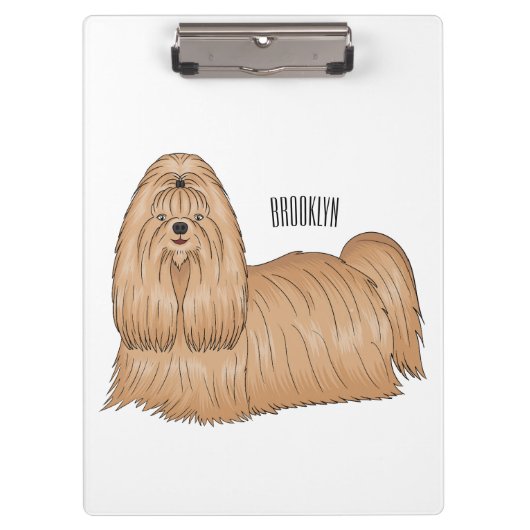 Porte-bloc Chih tzu long cheveux dessin de chien (Devant)