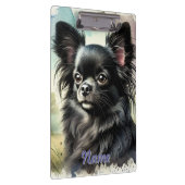 Porte-bloc Chihuahua noir à long haïre en aquarelle (Swatch)