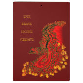 Porte-bloc Chine Dragon rouge et or design (Dos)