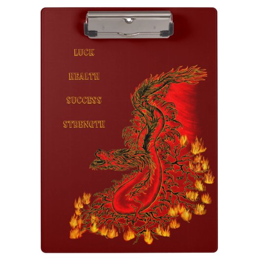 Porte-bloc Chine Dragon rouge et or design (Devant)