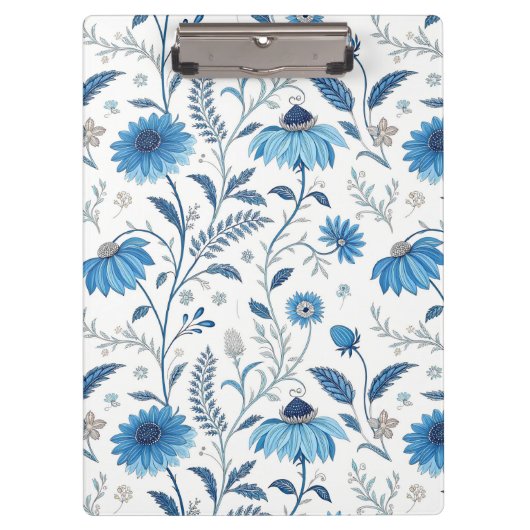 Porte-bloc Chinoiserie Blue Echinacea Pattern (Devant)