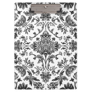 Porte-bloc Chinoiserie Florale Aquarelle Noir & Blanc