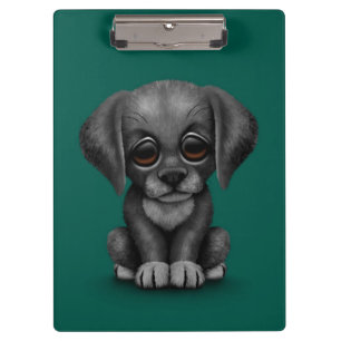 Porte-bloc Chiot noir mignon de labrador retriever, Teal