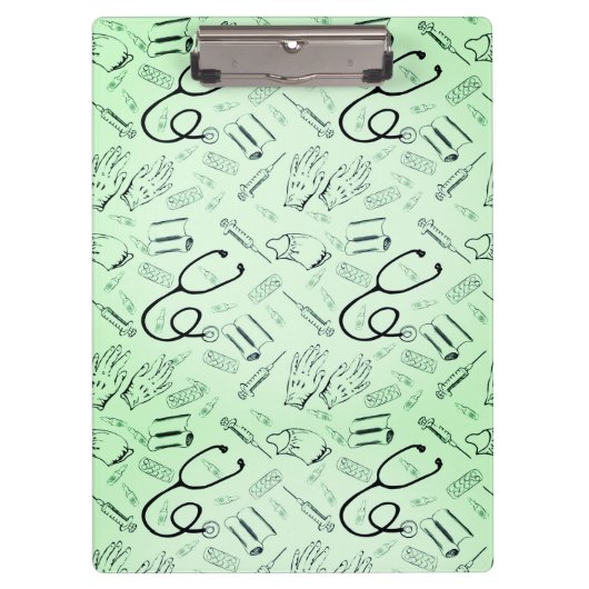 Porte-bloc chirurgien vintage médecin vert (Devant)