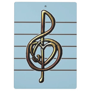 Porte-bloc Choisir une couleur Embossée Look Treble Clef et H