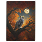Porte-bloc Chouette à cornes en automne (Dos)