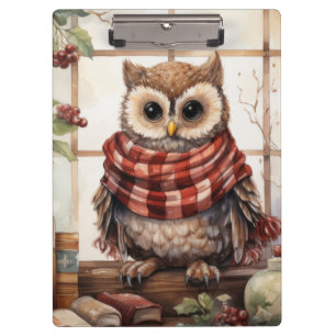 Porte-bloc Chouette de Noël Cosy Chouette d'hiver Cosy