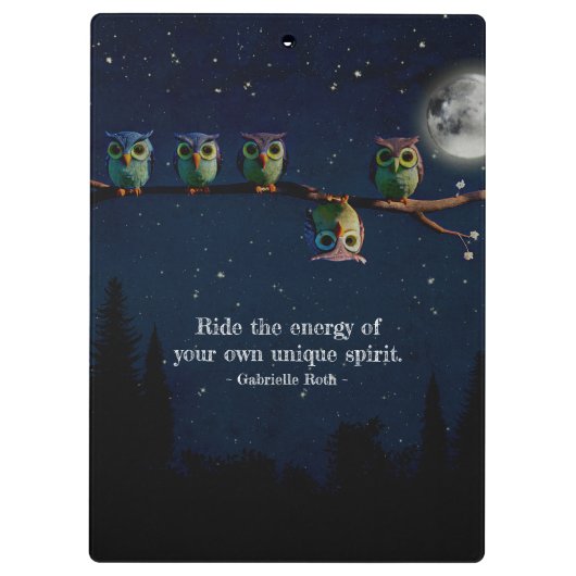 Porte-bloc Chouette qui est différent avec un collage de devi (Dos)