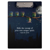 Porte-bloc Chouette qui est différent avec un collage de devi (Devant)