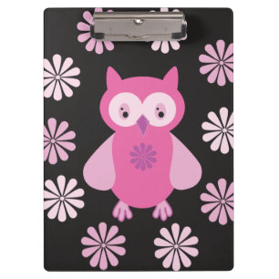 Porte-bloc chouette rose mignonne