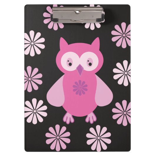 Porte-bloc chouette rose mignonne (Devant)