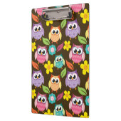 Porte-bloc Chouettes à motifs colorés et fleurs (Gauche)