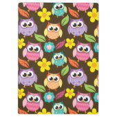 Porte-bloc Chouettes à motifs colorés et fleurs (Dos)