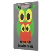 Porte-bloc Chouettes vertes et rouges (Gauche)