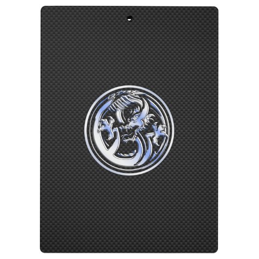 Porte-bloc Chrome Dragon Crest noir Carbone Fibres Impression (Dos)