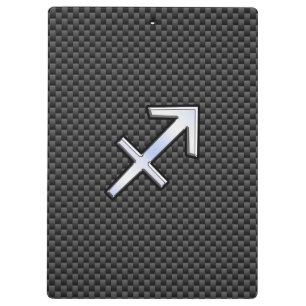Porte-bloc Chrome Like Sagittarius Sign Carbon Fiber Print