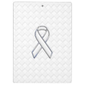 Porte-bloc Chrome White Ribbon Sensibilisation sur les Checke (Dos)