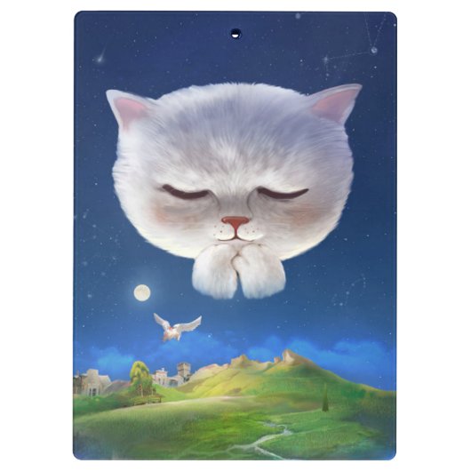 Porte-bloc Ciel nocturne avec chat (Dos)