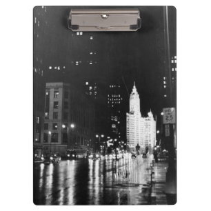 Porte-bloc circa 1954 : De vue une avenue du Michigan vers