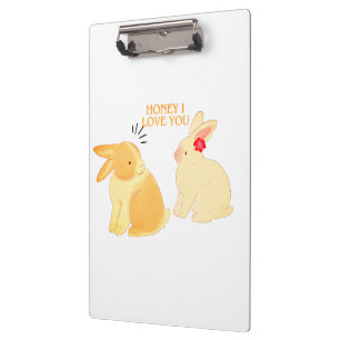 Porte-bloc Citation d'amour mignonne Bunny Couple - "Chéri, j