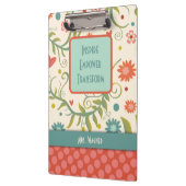 Porte-bloc Citation de l'enseignant Nom Plutôt floral Customi (Gauche)