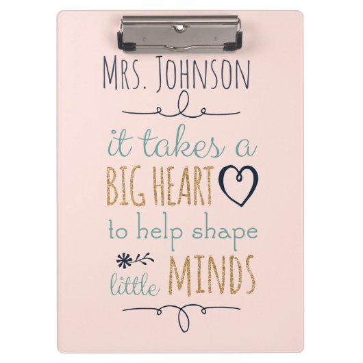 Porte-bloc Citation d'enseignant personnalisée (Devant)