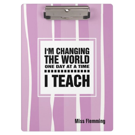 Porte-bloc Citation d'enseignement | Nom personnalisé (Devant)