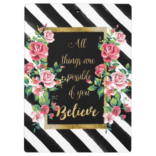 Porte-bloc Citation d'inspiration dorée moderne (Dos)