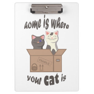 Porte-bloc Citation drôle Accueil est où est votre chat
