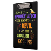 Porte-bloc Citation Halloween Familiale Avec Witch Devil Spid (Gauche)