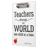 Porte-bloc Citation inspirante de la pomme rouge de l'enseign (Gauche)