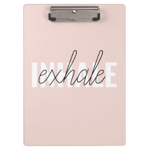 Porte-bloc Citation moderne Pastel Pink Inhale Exhale