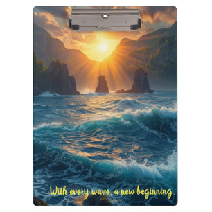 Porte-bloc Citation Montagne Coucher de Soleil Océan Inspiran