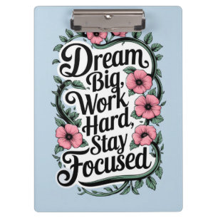 Porte-bloc Citation motivationnelle et décorations florales